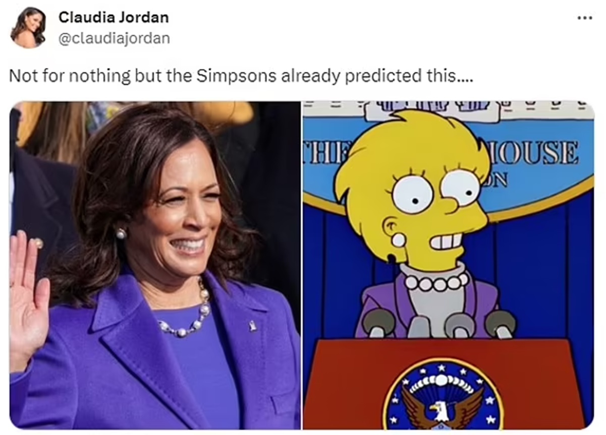 Reacción del guionista de "Los Simpson" es revivida, ante supuesta predicción sobre Kamala Harris