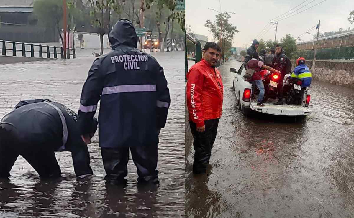 Fuertes lluvias provocan inundaciones en vialidades, casas y negocios en Tlalnepantla: VIDEOS