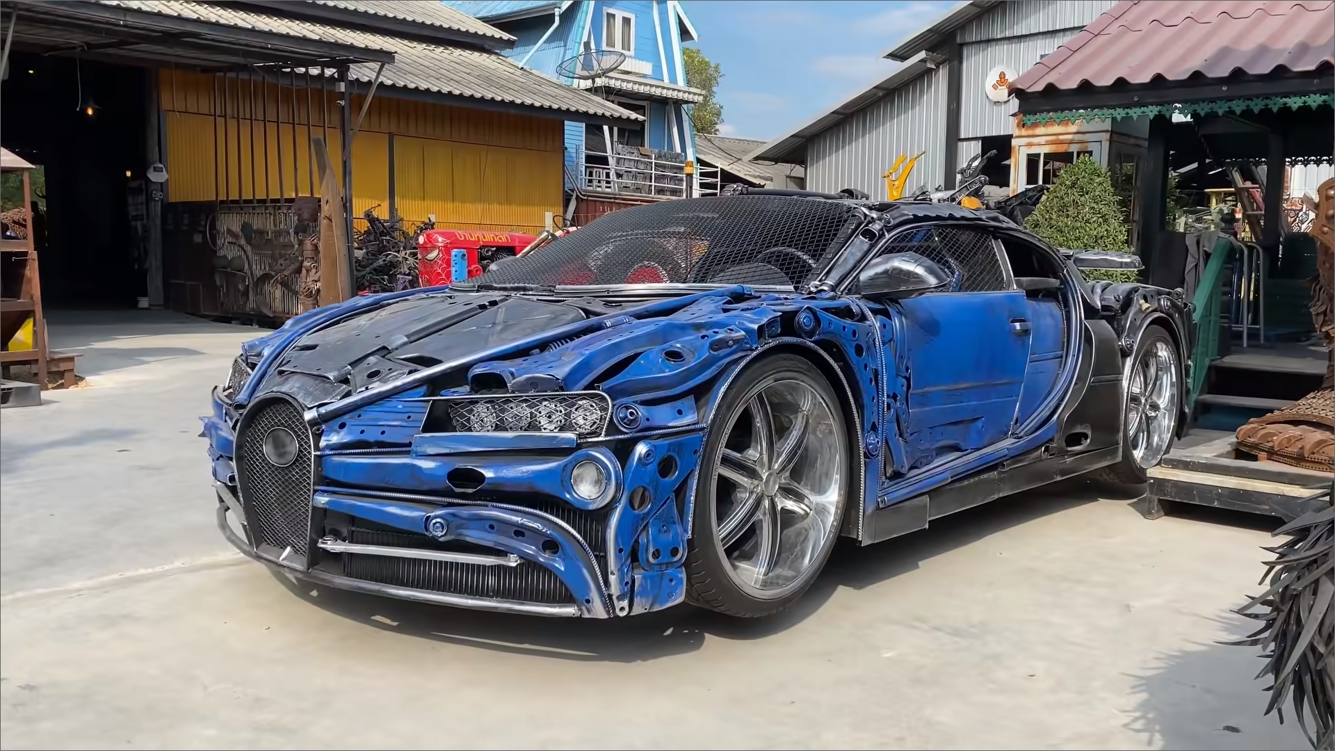 El curioso Bugatti Chiron hecho de chatarra