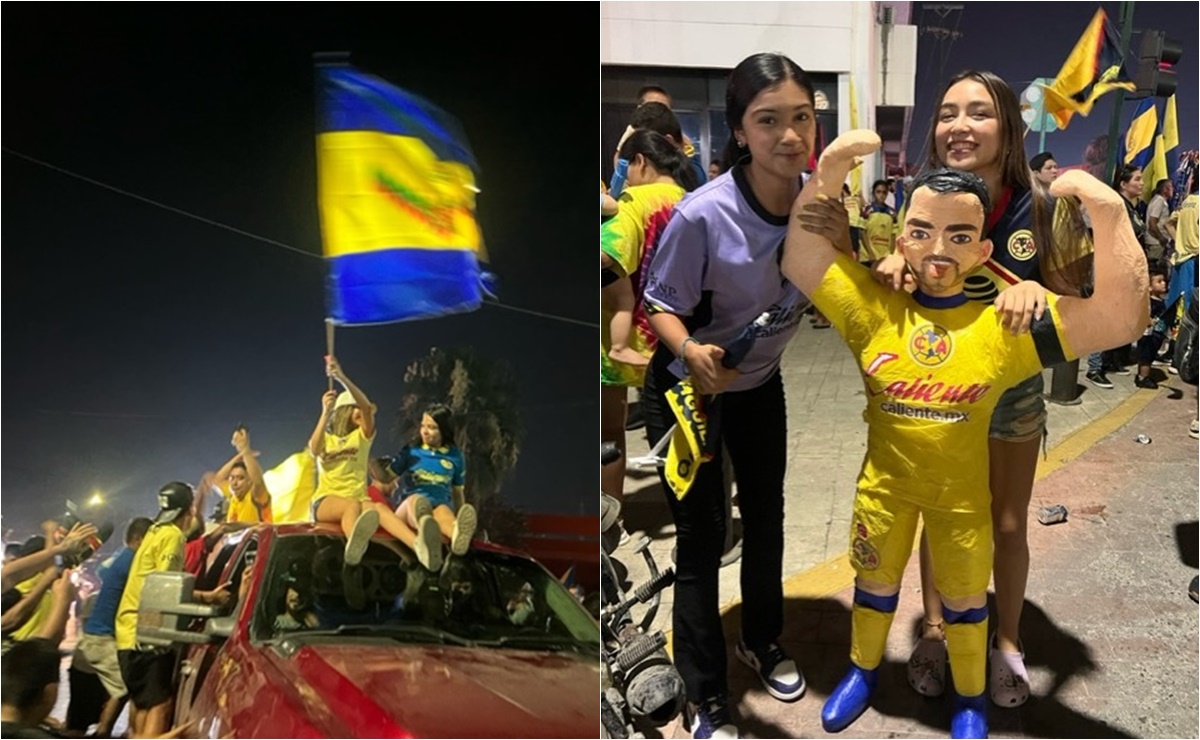 Miles de aficionados tamaulipecos celebran el Bicampeonato del Club América con piñatas de Henry Martin