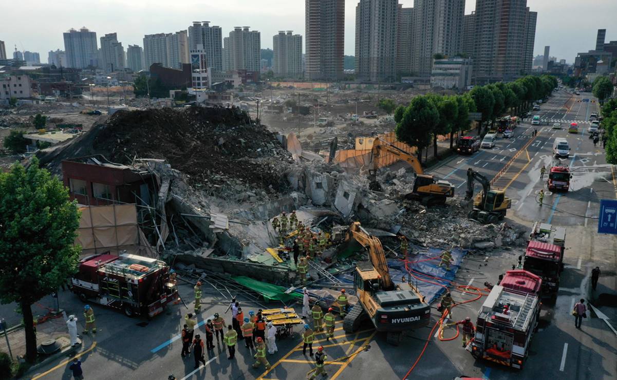 Al menos 4 muertos tras derrumbe de edificio en Corea del Sur