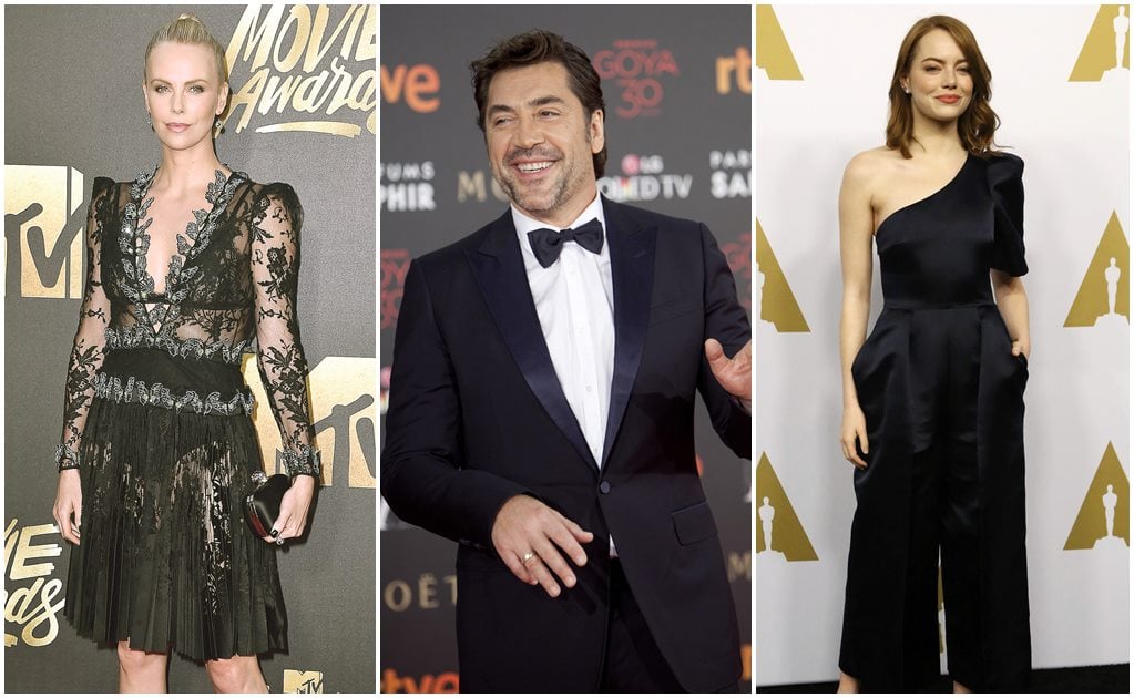 Javier Bardem, Charlize Theron y Emma Stone presentarán los Oscar