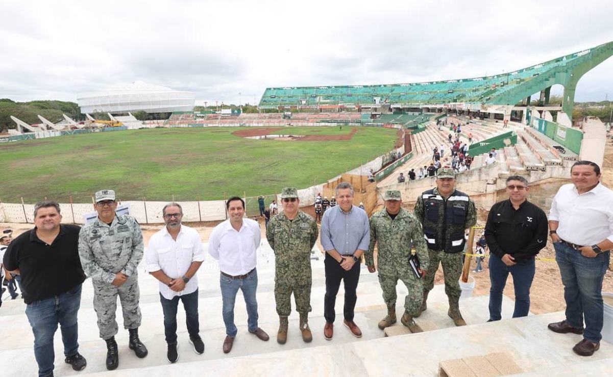 Comienzan los trabajos de remodelación en el Estadio de Béisbol Kukulcán Álamo, en Yucatán