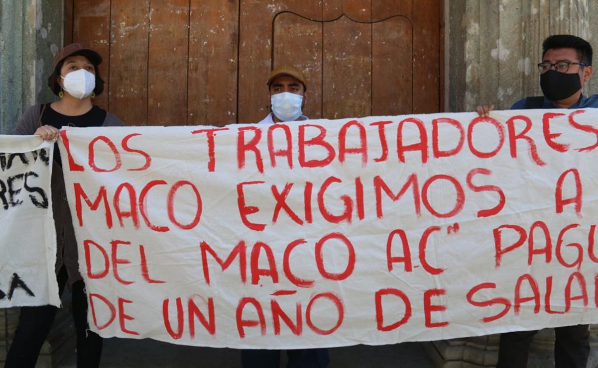 Protestan extrabajadores del MACO a un año del primer intento de desalojo