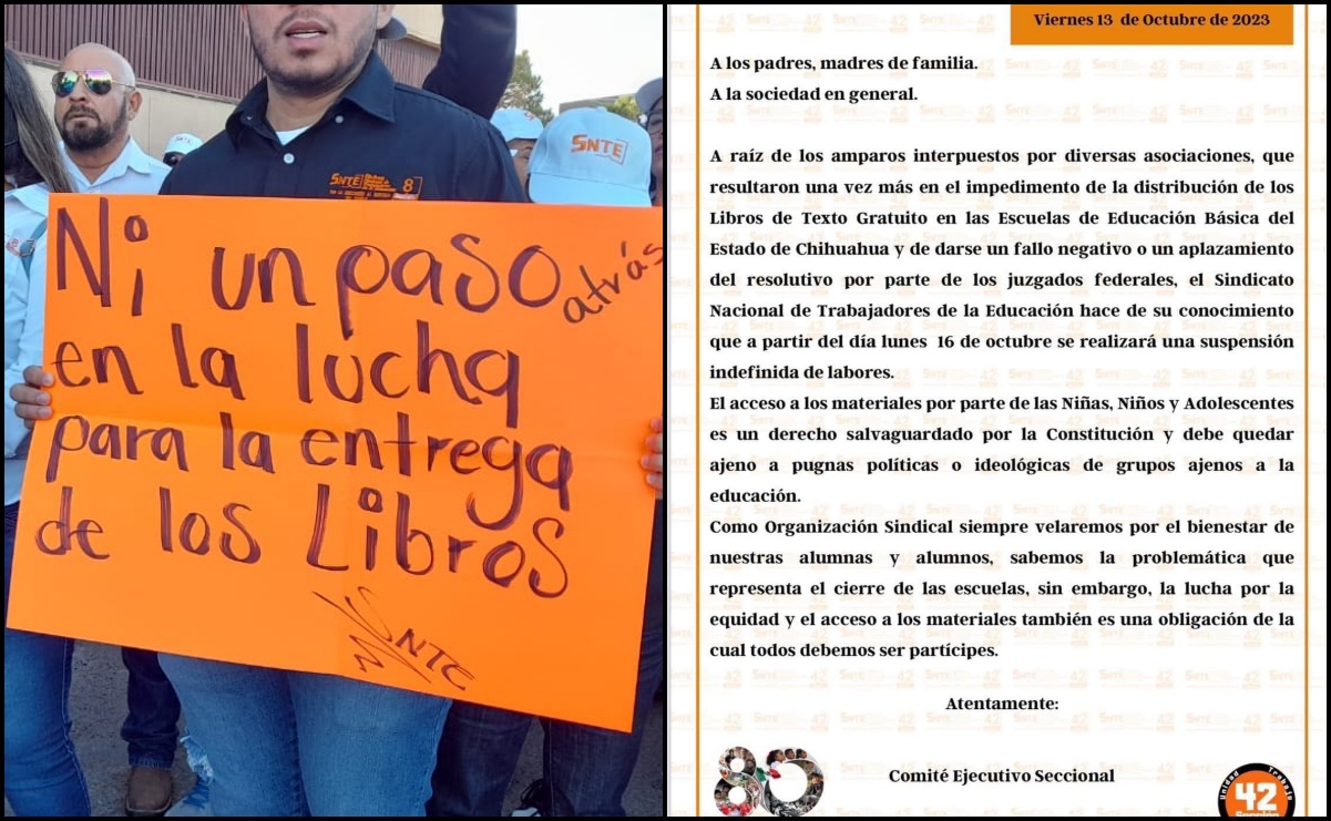 Anuncian paro total en escuelas de Chihuahua por suspensión de entrega de libros de texto de la SEP