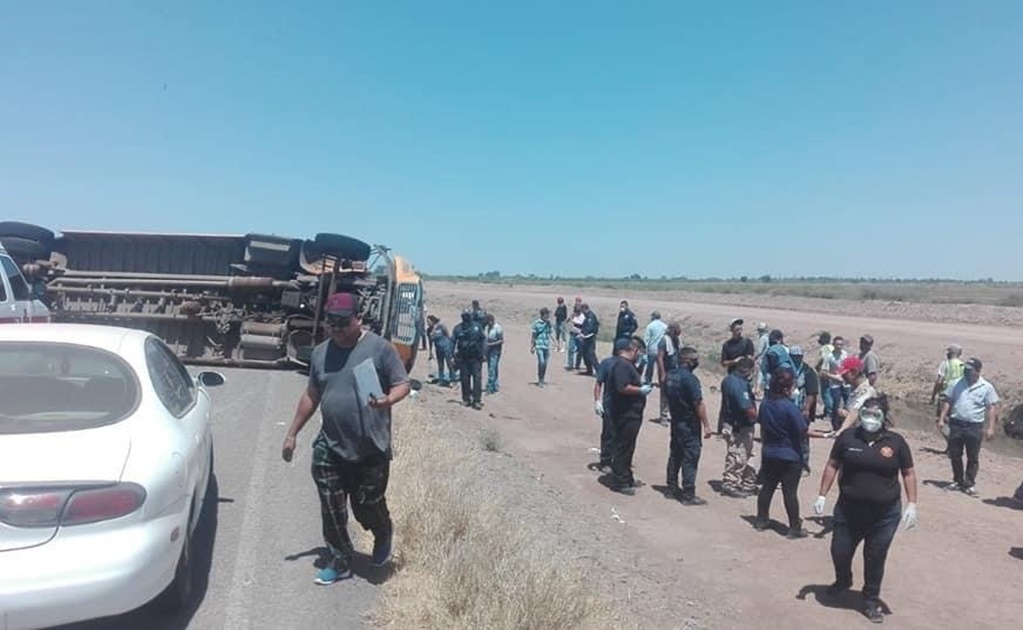 Vuelca camión de jornaleros en Sonora; reportan 13 lesionados