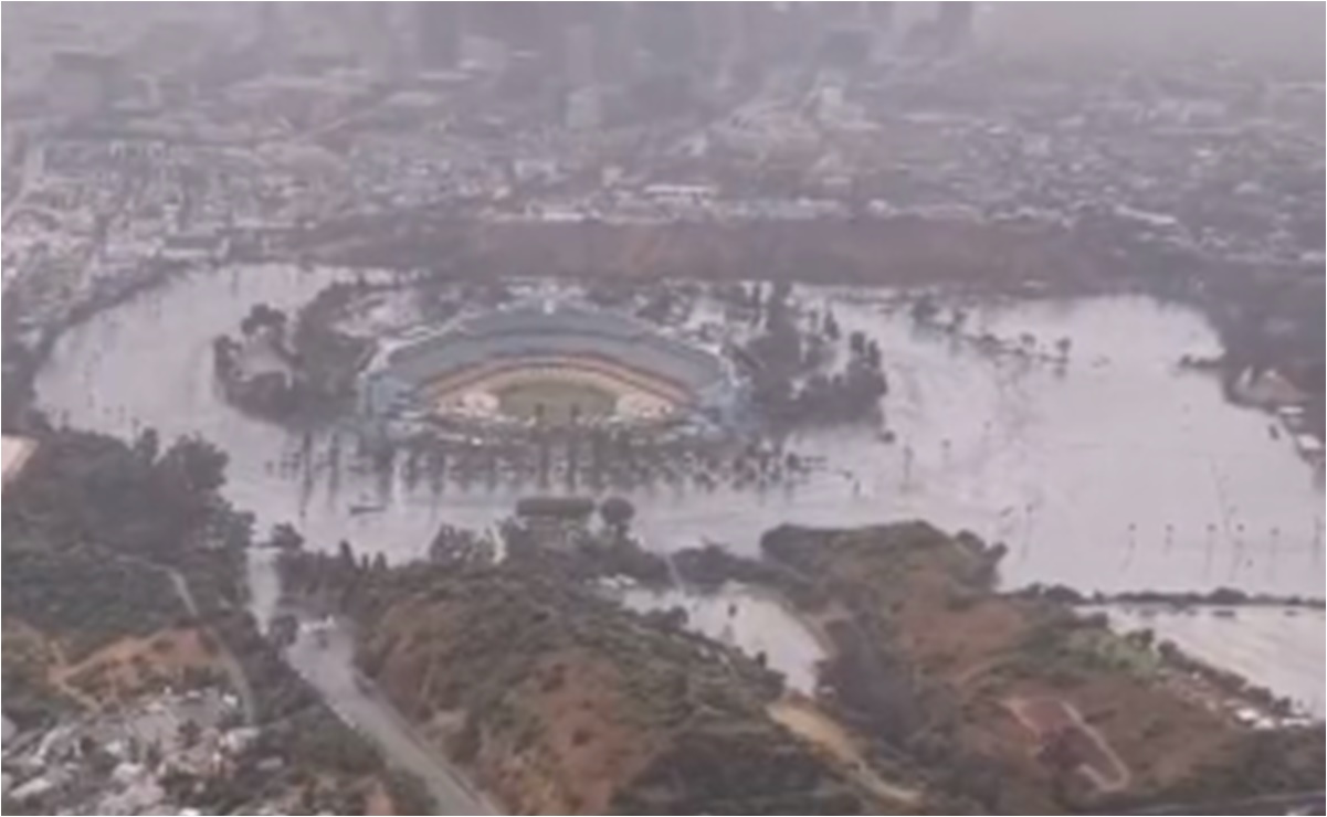 VIDEO: Estadio de los Dodgers se inunda tras paso de la tormenta Hilary