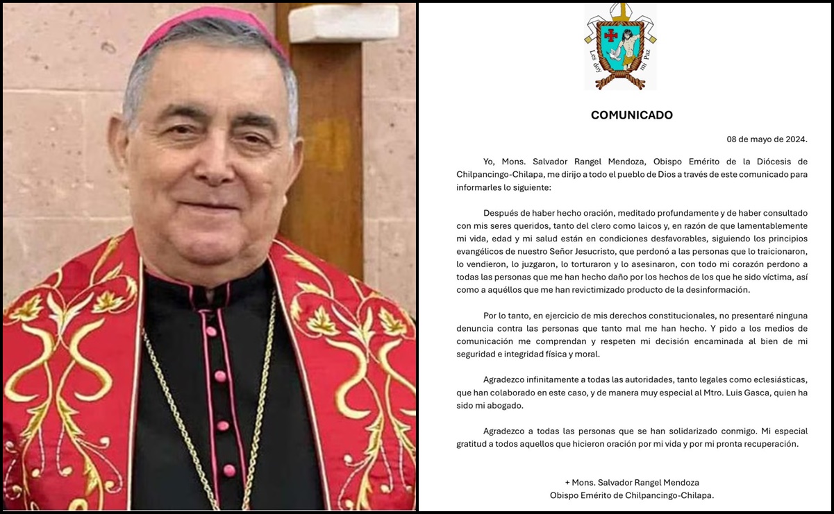 “Perdono a todas las personas que me han hecho daño”: Obispo de Chilpancingo decide no presentar cargos