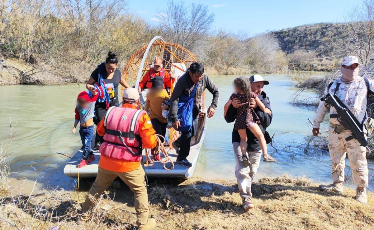 INM rescata a 74 migrantes en el Río Bravo; tres personas fallecieron