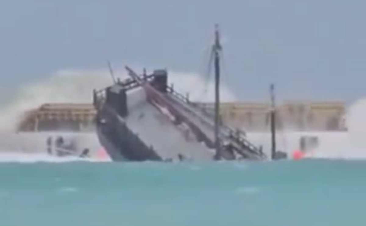 VIDEO: Jolly Roger, el famoso crucero de fiestas, se hunde en Barbados por huracán Beryl