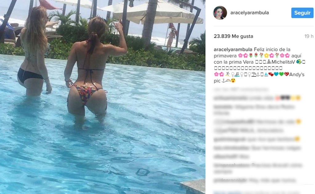 Aracely Arámbula y Michelle Vieth, famosas en bikini