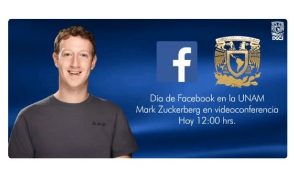 Zuckerberg tendrá conferencia remota en la UNAM 