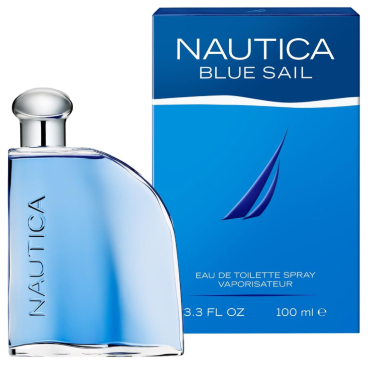 Náutica Blue Sail empaque y botella