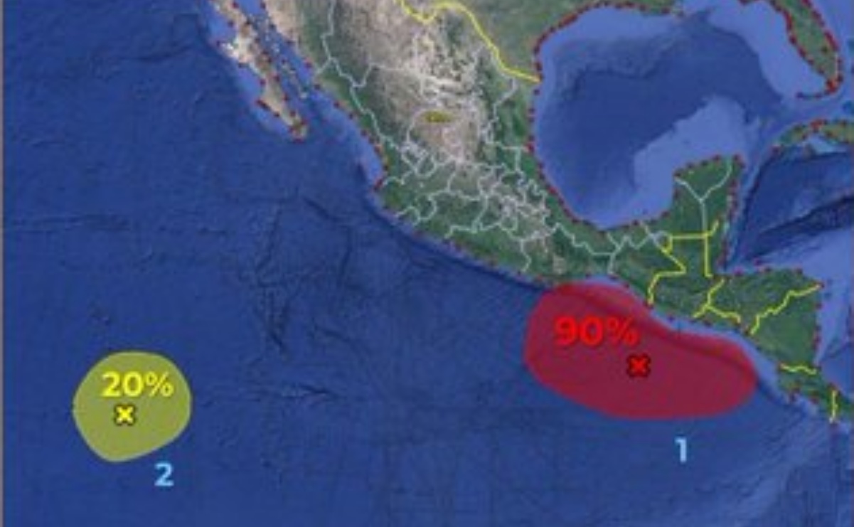 Tras "Otis", nueva zona de baja presión, con 80% de posibilidad de convertirse en ciclón "Pilar", se acerca a Chiapas