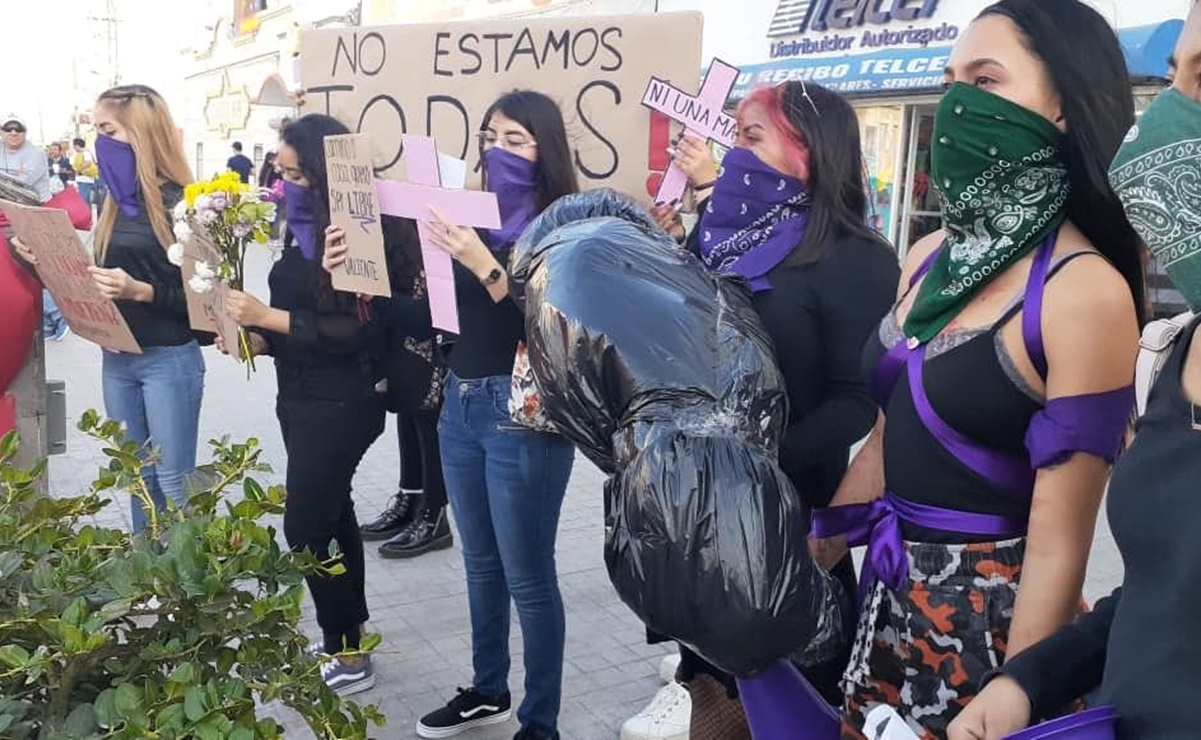 Feministas protestan en Reynosa, Tamaulipas