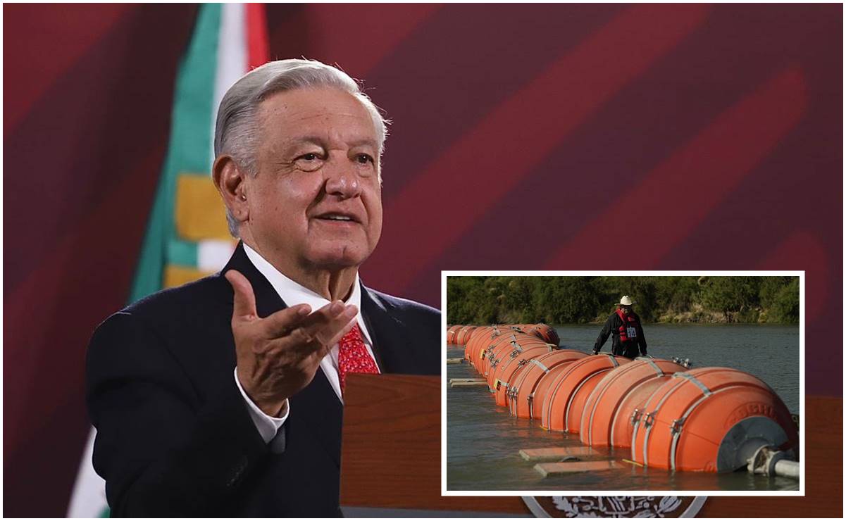 AMLO celebra fallo de juez en EU para retirar boyas en el Río Bravo