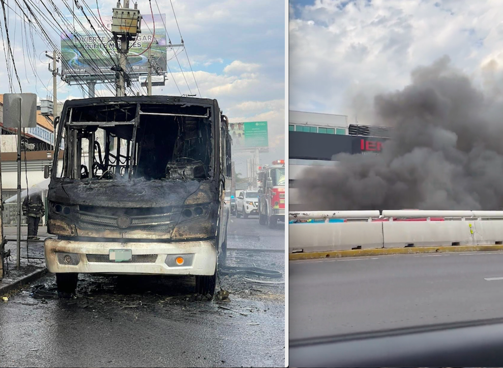 Se incendió una unidad de transporte de personal en Bernardo Quintana 