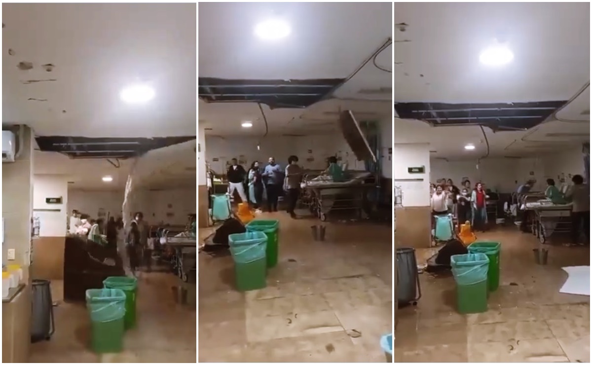VIDEO: Cae techo de plafón en sala de urgencias del IMSS en Cancún