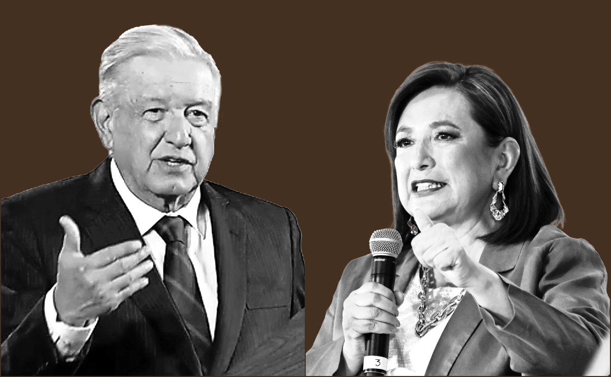 Xóchitl choca con AMLO por la megabandera del Zócalo