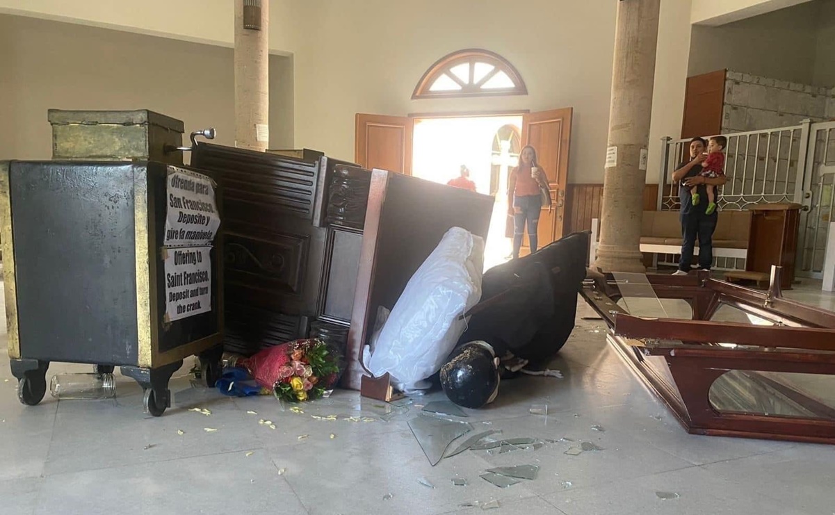Vandalizan iglesia de Santa María de Magdalena en Sonora; detienen a responsable