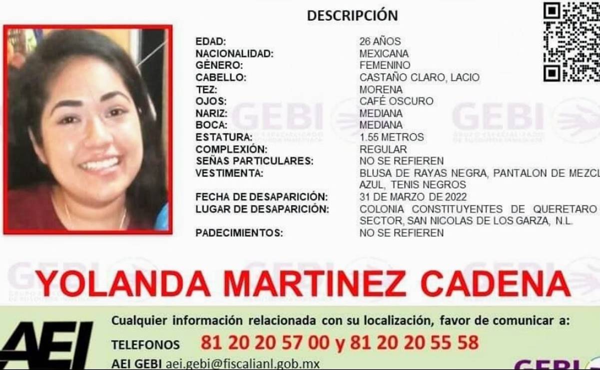 Buscan a Yolanda Martínez, desaparecida en NL