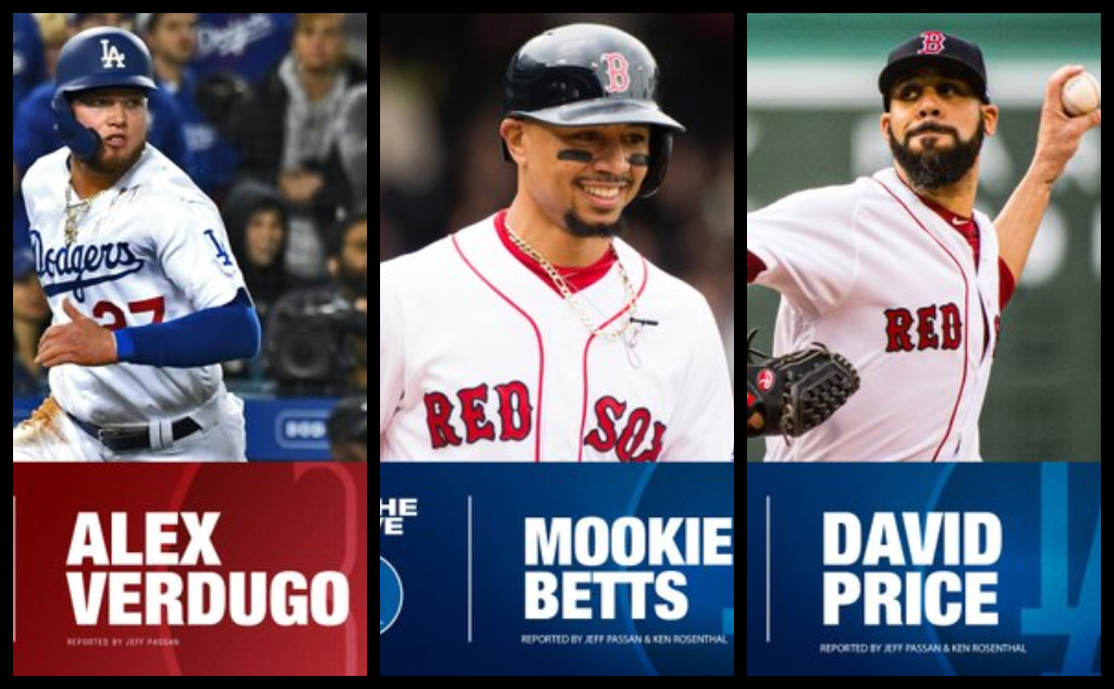 Price y Betts se van a los Dodgers; mexicano Verdugo, a Red Sox