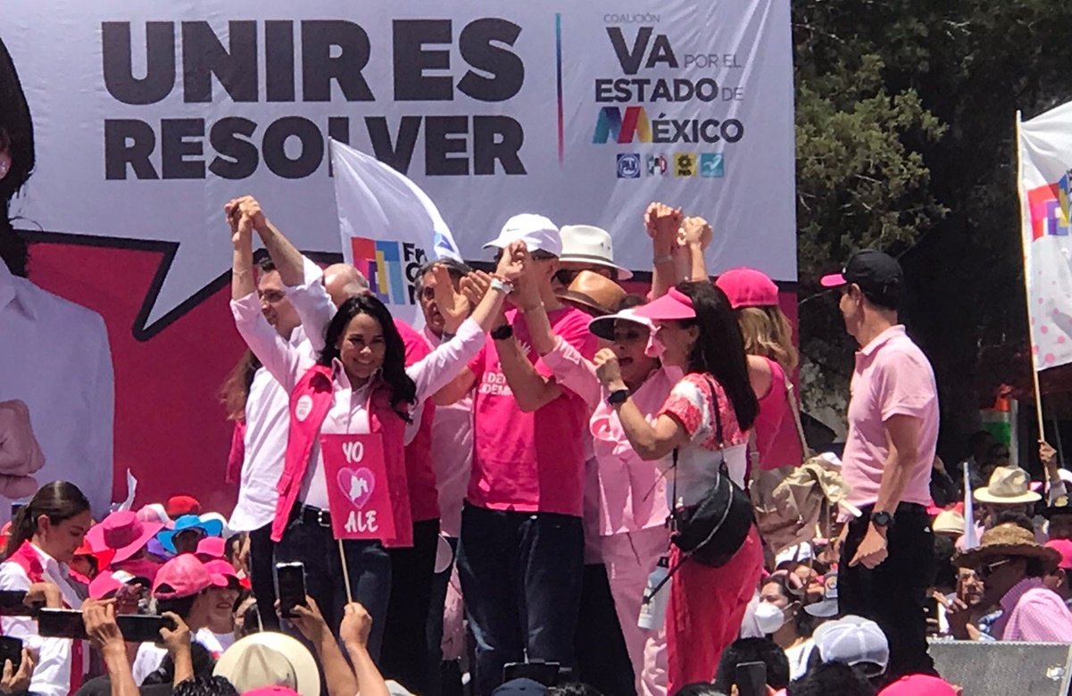 Ale del Moral arma “marea rosa” junto a Claudio X González y Margarita Zavala en Parque Naucalli