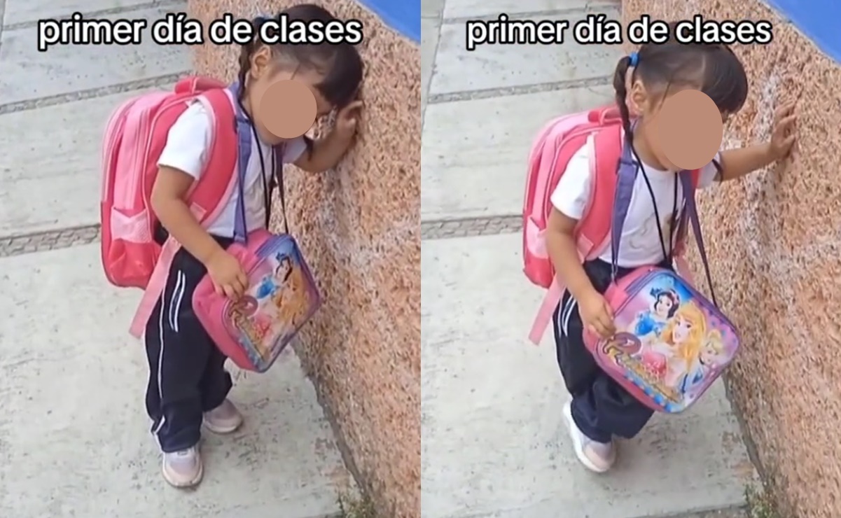 "¡Vas a chocar!" Video exhibe a niña que se duerme mientras camina hacia la escuela