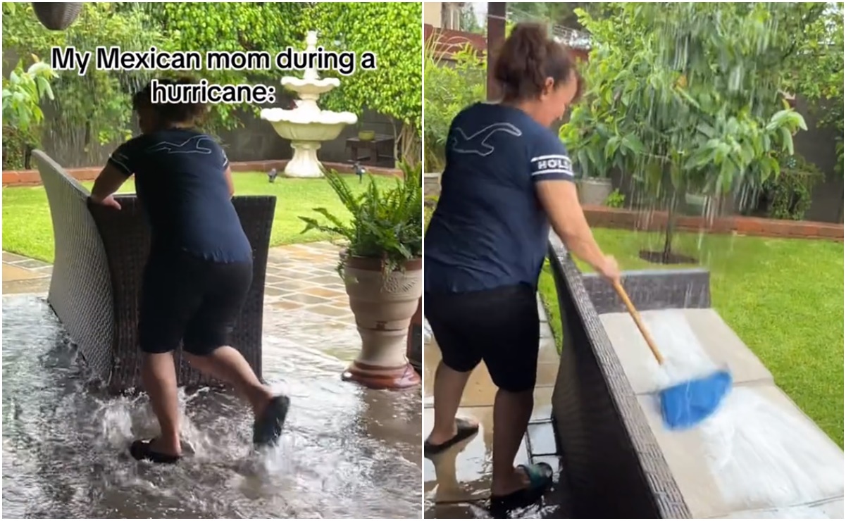 ¡No desaprovecha! Mujer usa lluvia de la tormenta "Hilary" para lavar su sala y se hace viral