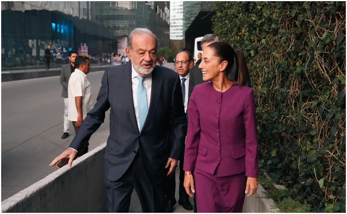 Claudia Sheinbaum se encuentra con Carlos Slim en el Museo Soumaya