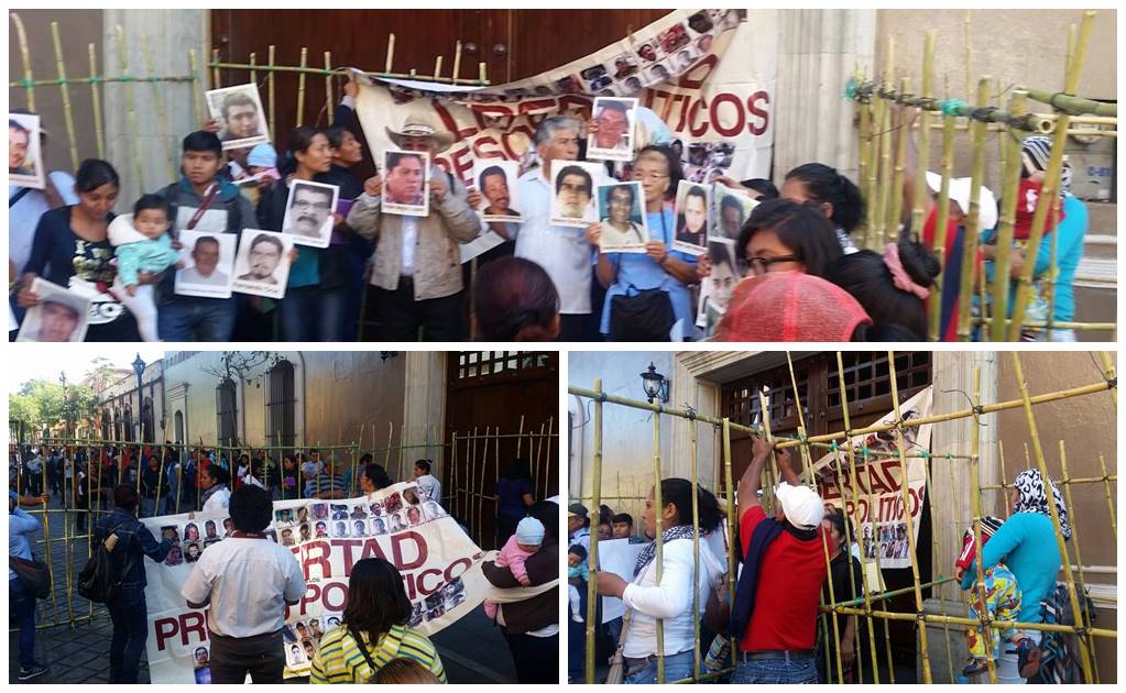 Sección 22 protesta frente a Casa Oficial en Oaxaca