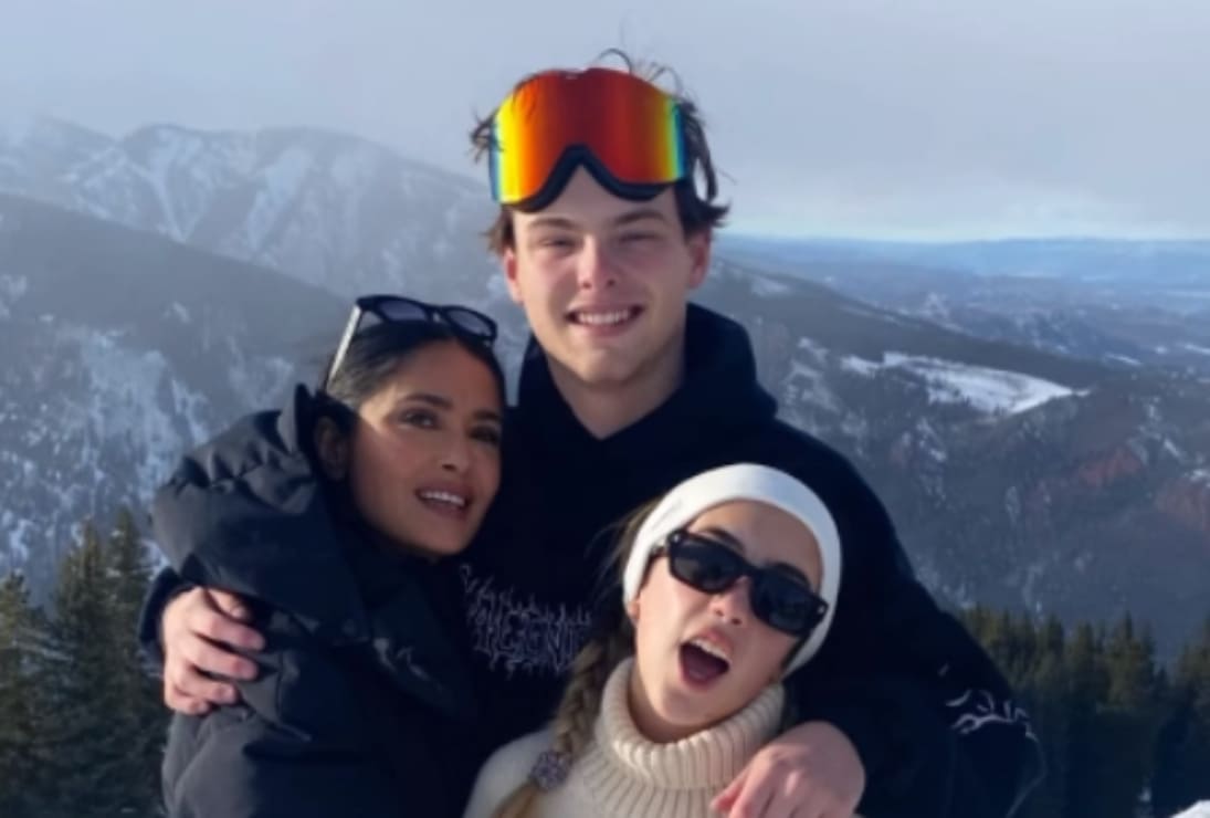Salma Hayek y sus 'frías vacaciones' con Valentina Paloma y August, hijo de Linda Evangelista