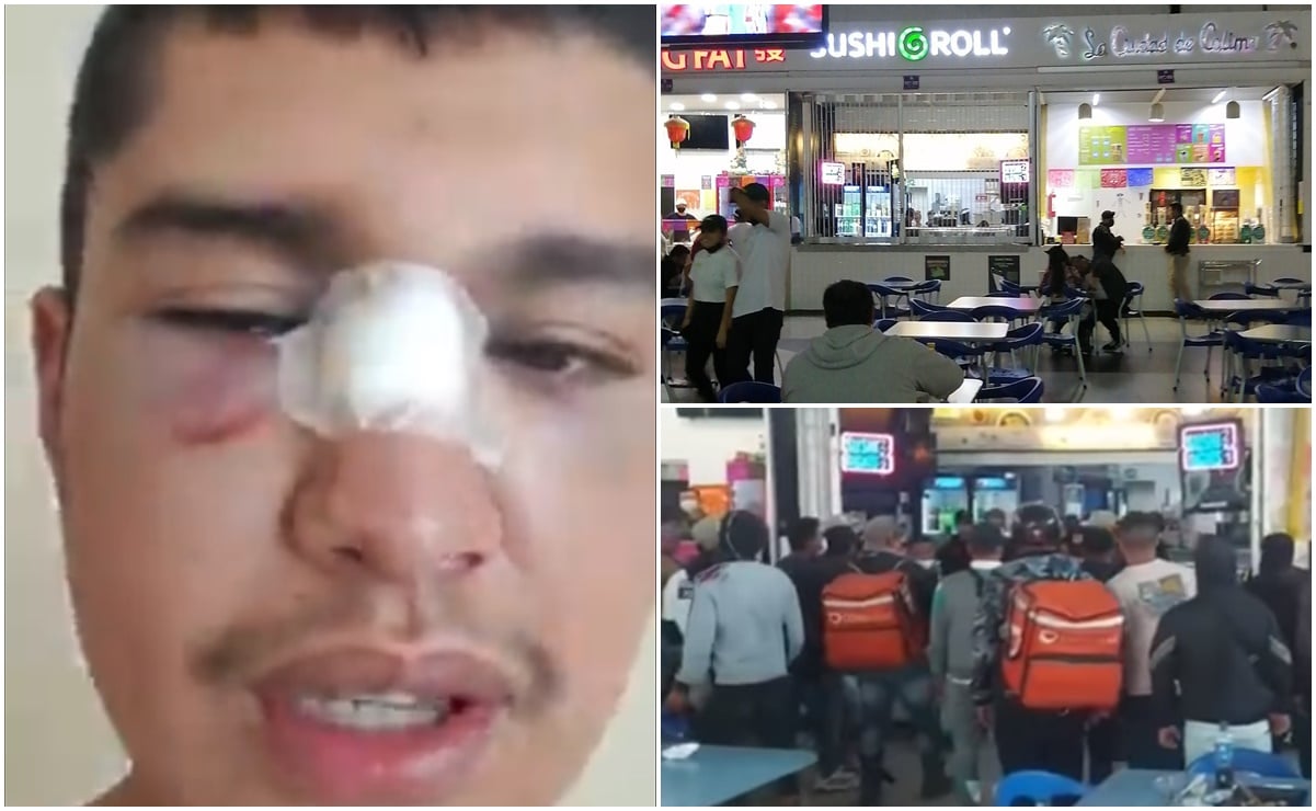 Video. Empleados de Sushi Roll golpean a repartidor de app en Ecatepec