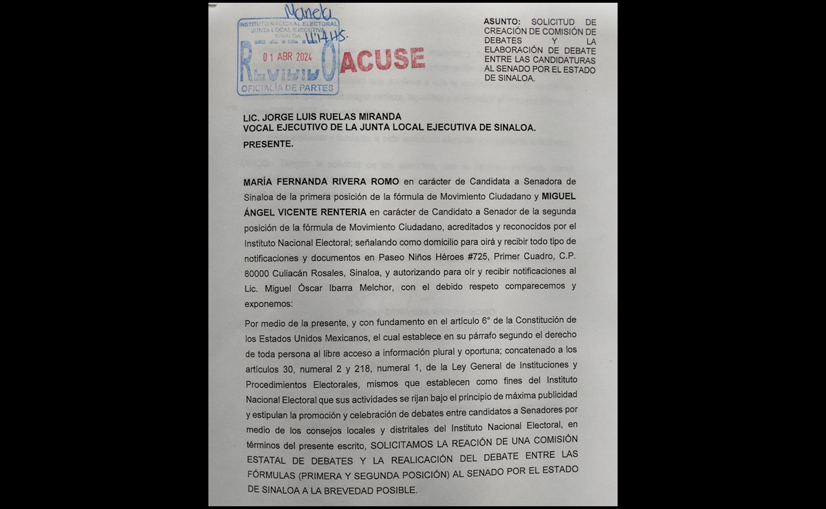 Candidatos solicitan al INE realizar debate entre aspirantes al Senado en Sinaloa