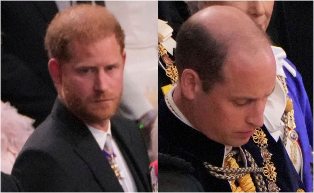 Las miradas severas de Harry al príncipe William en la coronación de su padre