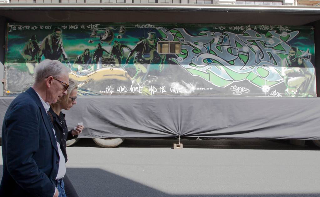 El raro Banksy pintado a mano sobre un remolque