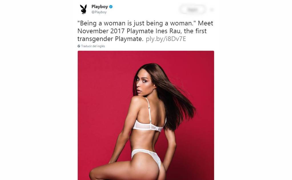 Playboy dedica a conejita trans páginas centrales