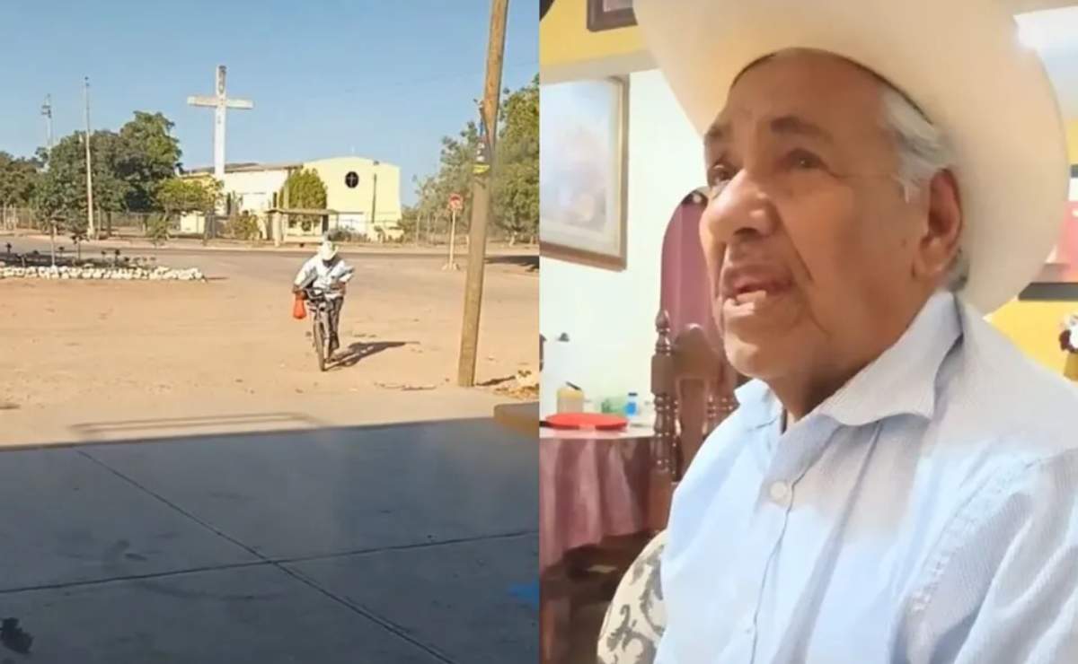 Abuelito de 80 años lleva la comida de su nieta a su trabajo todos los días