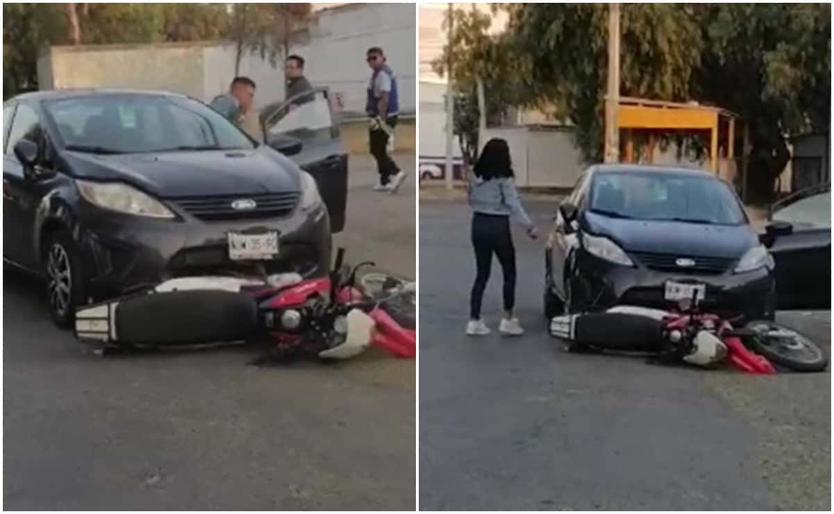 "Sacaba chispas, pudo haber explotado", conductor arrastra moto tras choque en Cuautitlán Izcalli