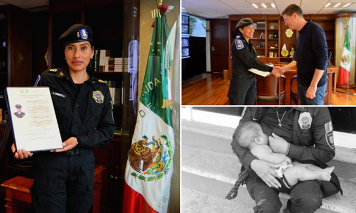 Ascienden a Arizbeth, la policía que amamantó a un bebé hambriento en Acapulco tras "Otis"