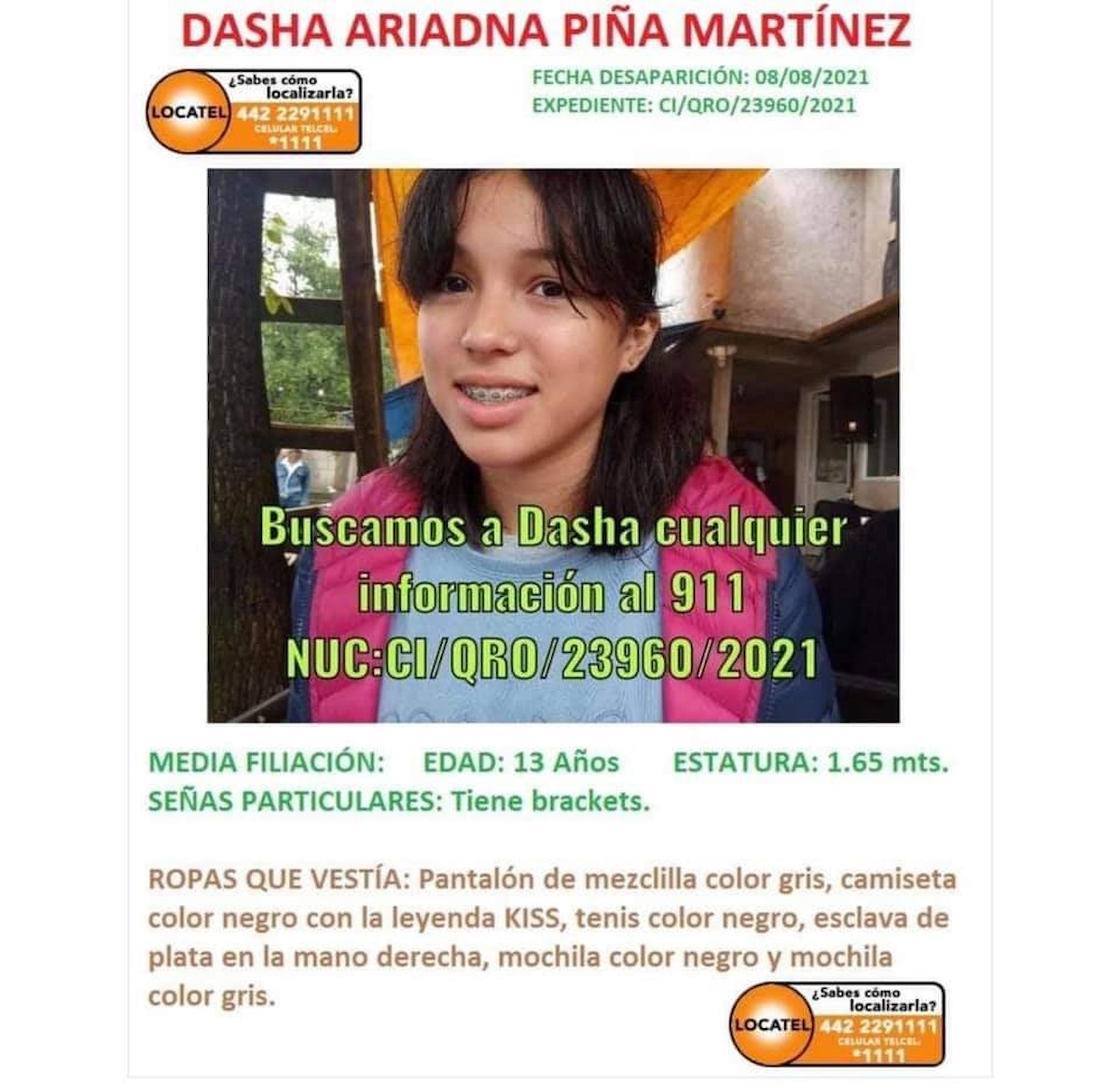 Buscan a Dasha; la menor intentó viajar en un Didi de Querétaro a Morelia 