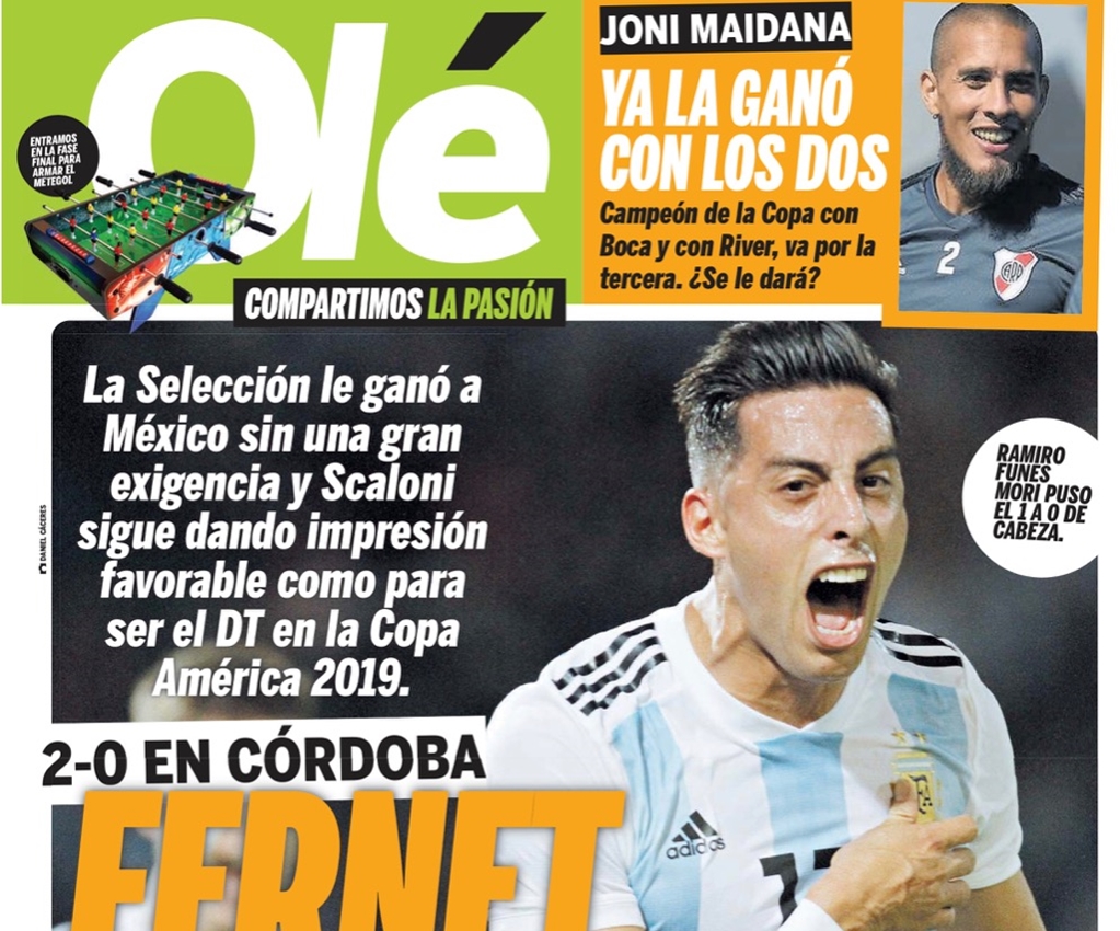 Medios argentinos presumen el triunfo ante México