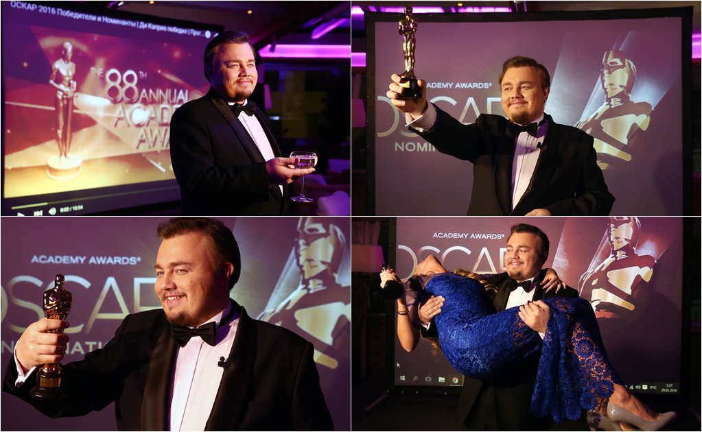 El doble de DiCaprio en Rusia también festejó