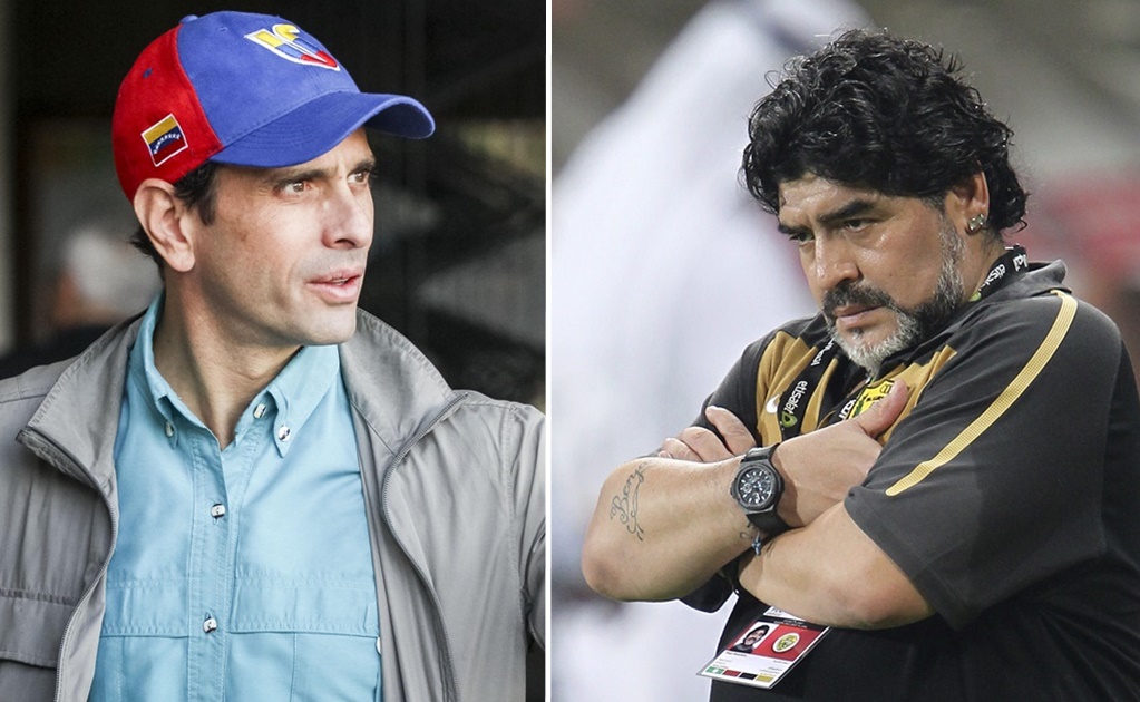 "Se dice de izquierda... y vive como millonario", responde Capriles a Maradona