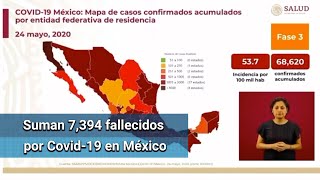 México suma 7 mil 394 muertes por Covid-19
