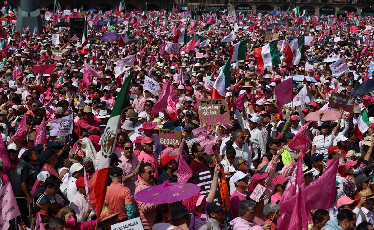 Marcha por la Democracia desborda Zócalo capitalino para exigir voto libre y elecciones democráticas