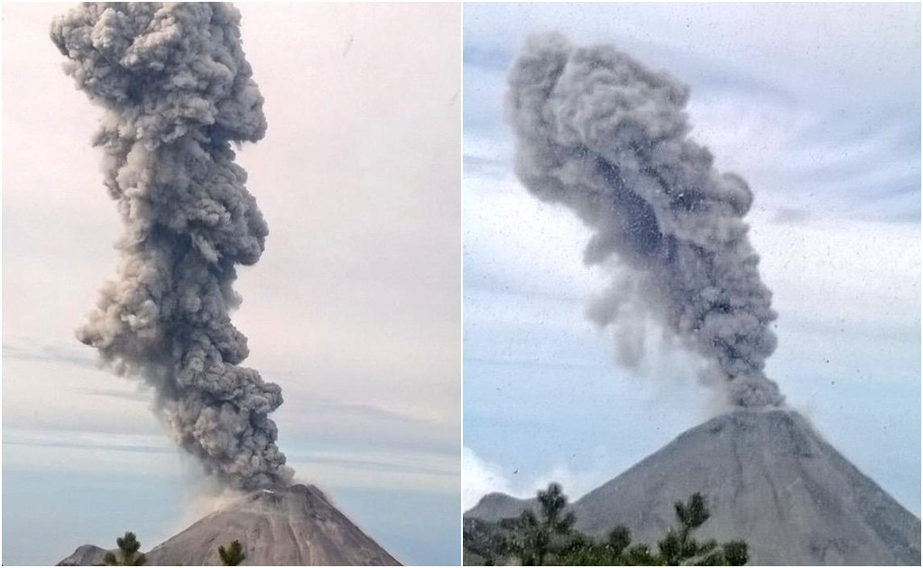 Volcán de Colima emite dos exhalaciones de 3 km