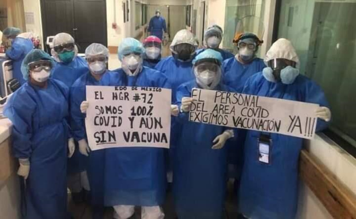 Personal que atiende Covid en hospital de Tlalnepantla exige ser vacunado