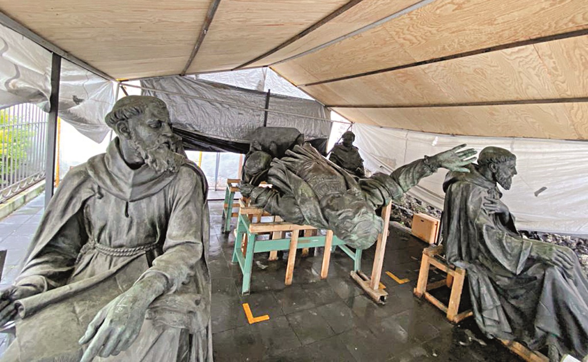 Restaurar estatua de Colón toma su tiempo, terminarán en 2022, dice restaurador