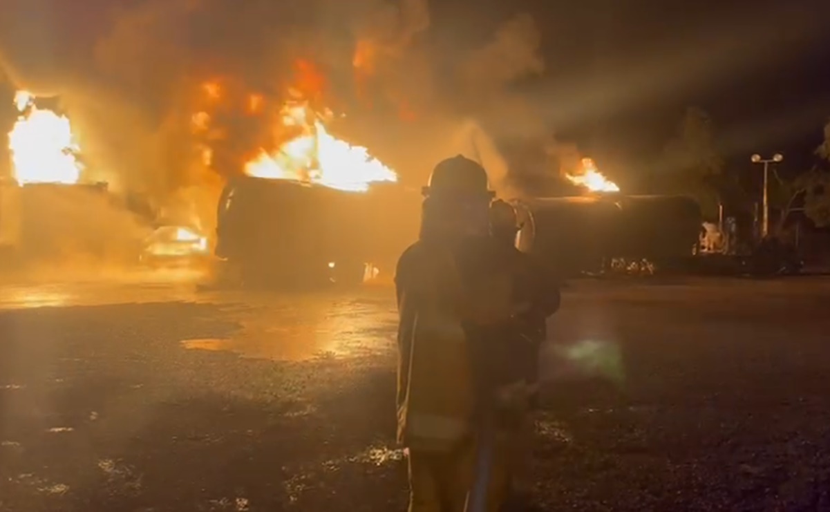 Se incendia pensión de tráileres en Cadereyta, Nuevo León